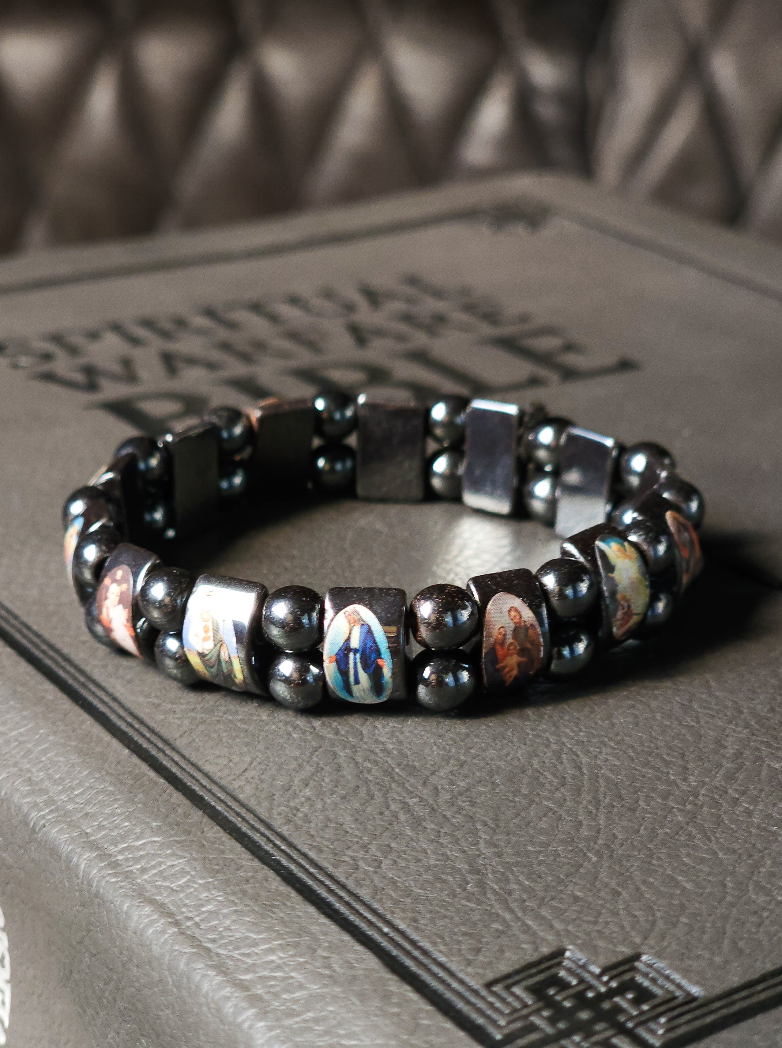Saints Bracelet in Hematite