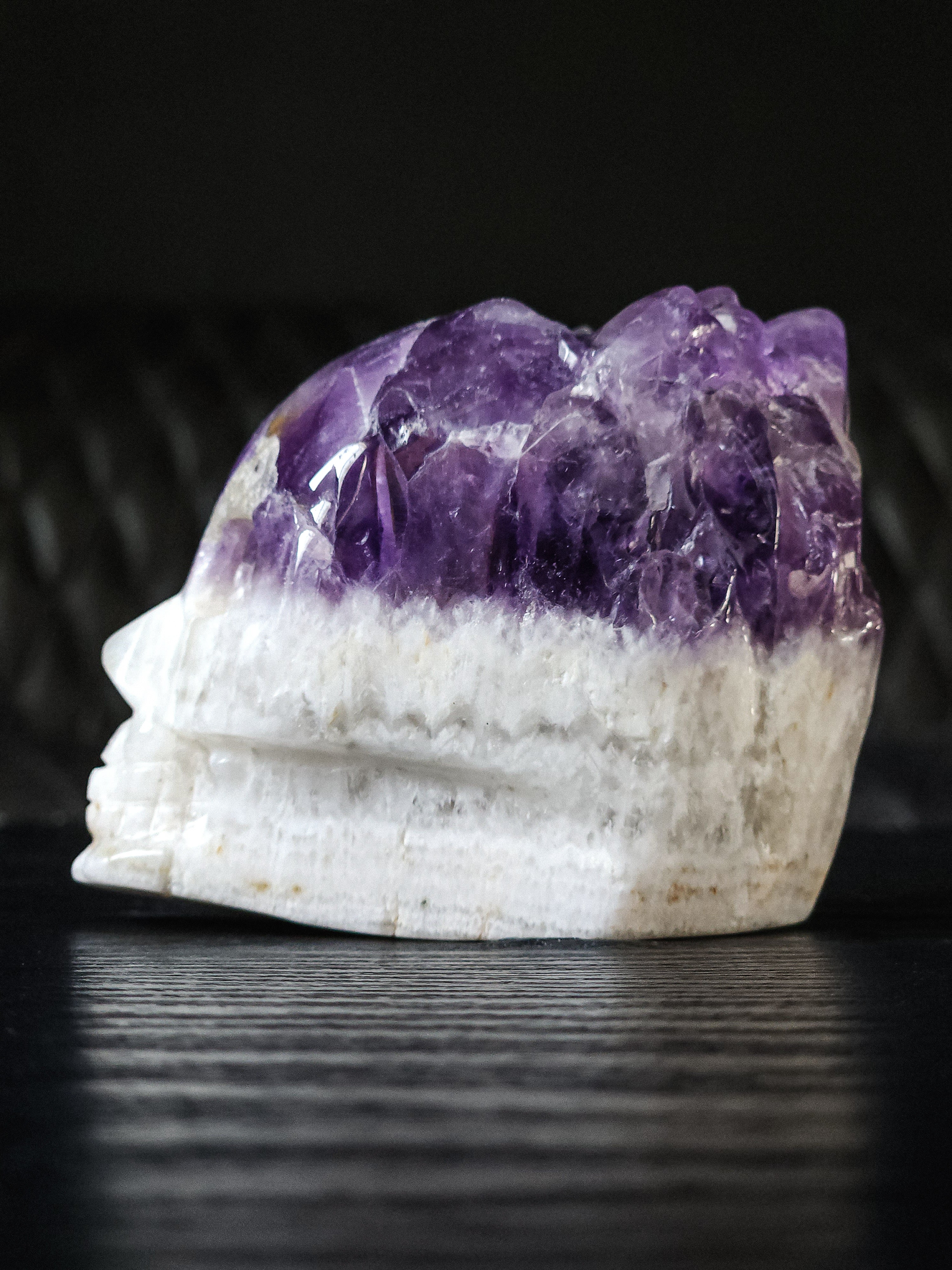 Luxury Amethyst Crystal Skull Geode 1.17 lbs