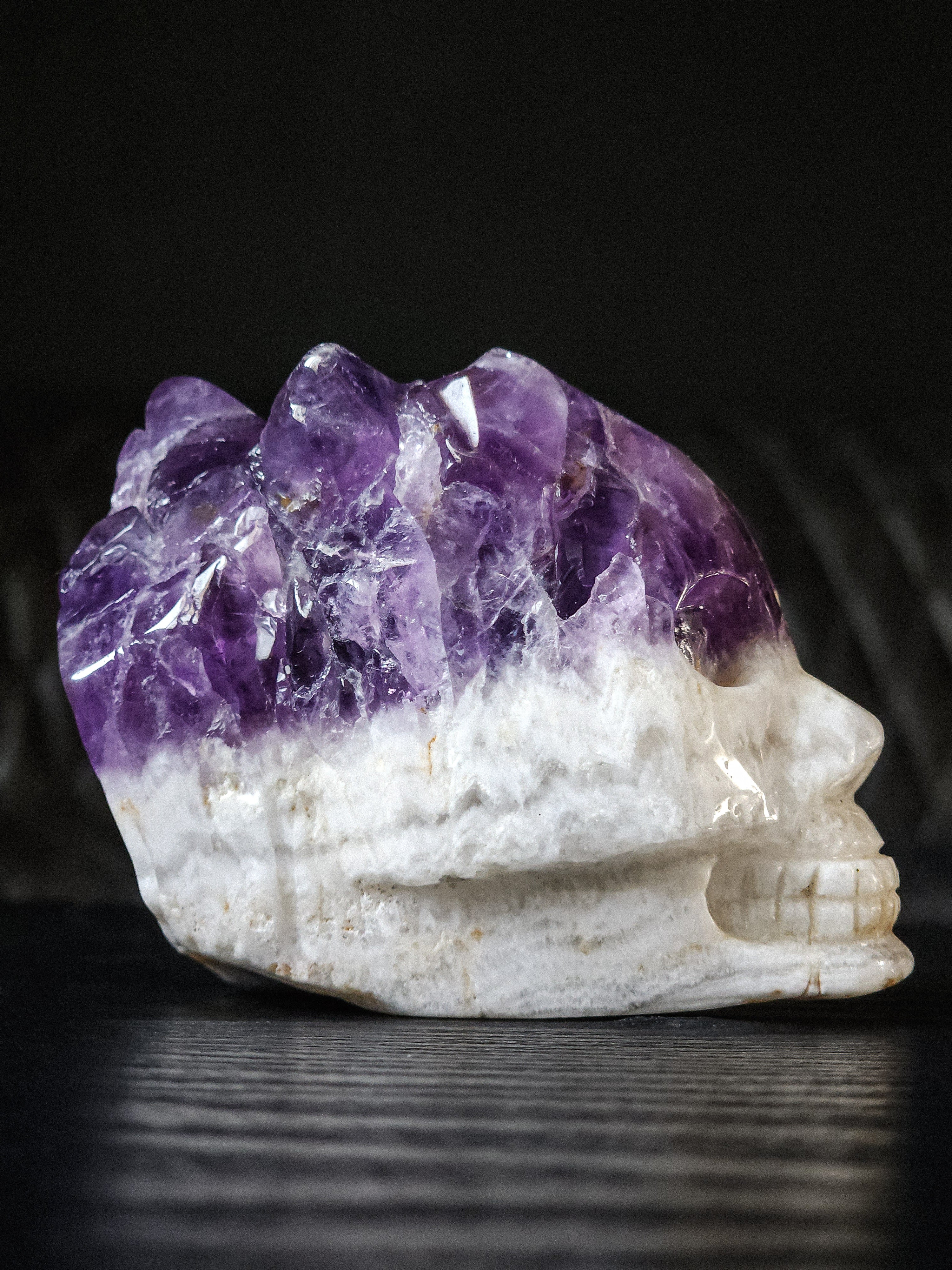 Luxury Amethyst Crystal Skull Geode 1.17 lbs