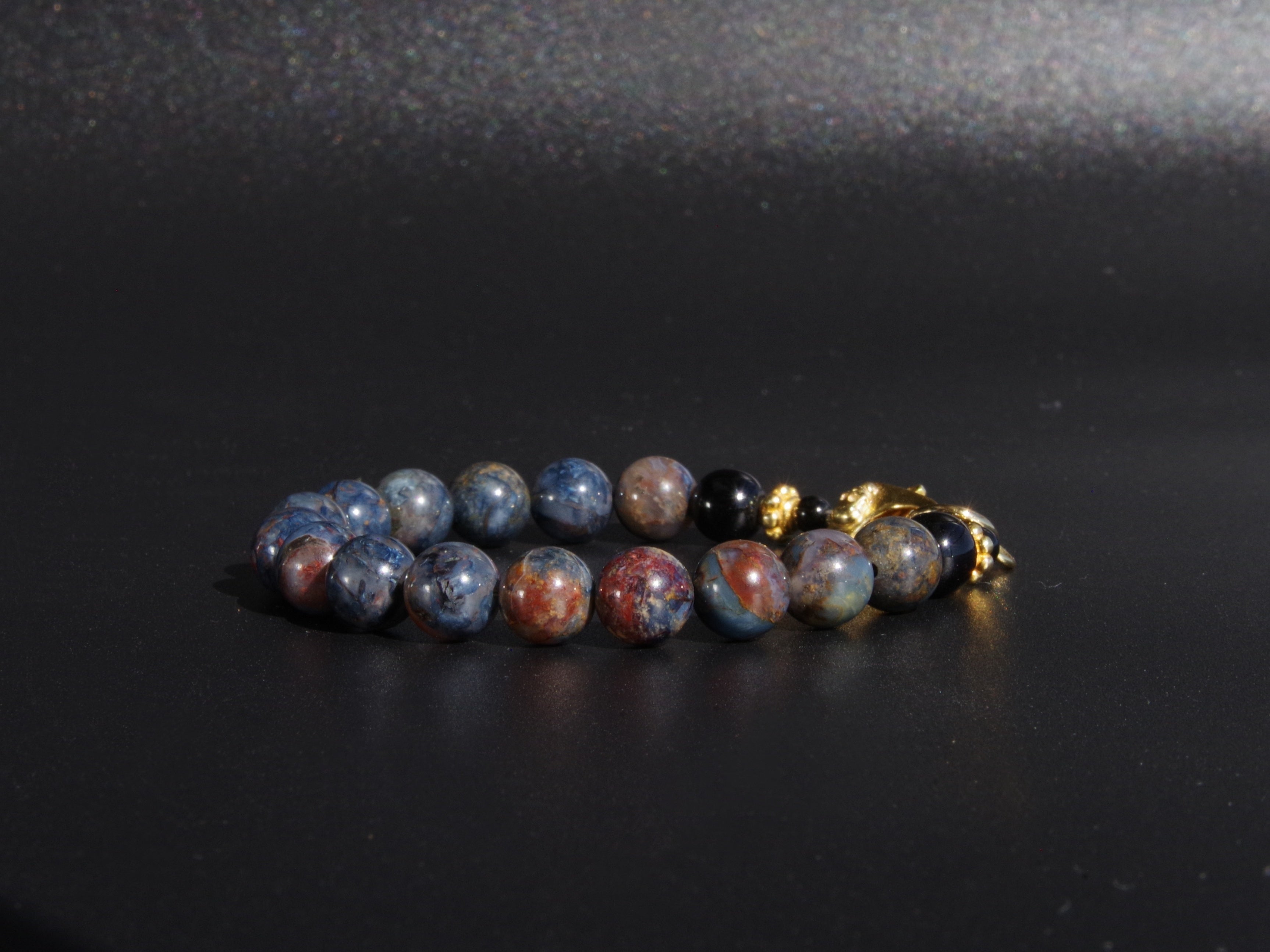 Pietersite WIth Silver Skull Clasp