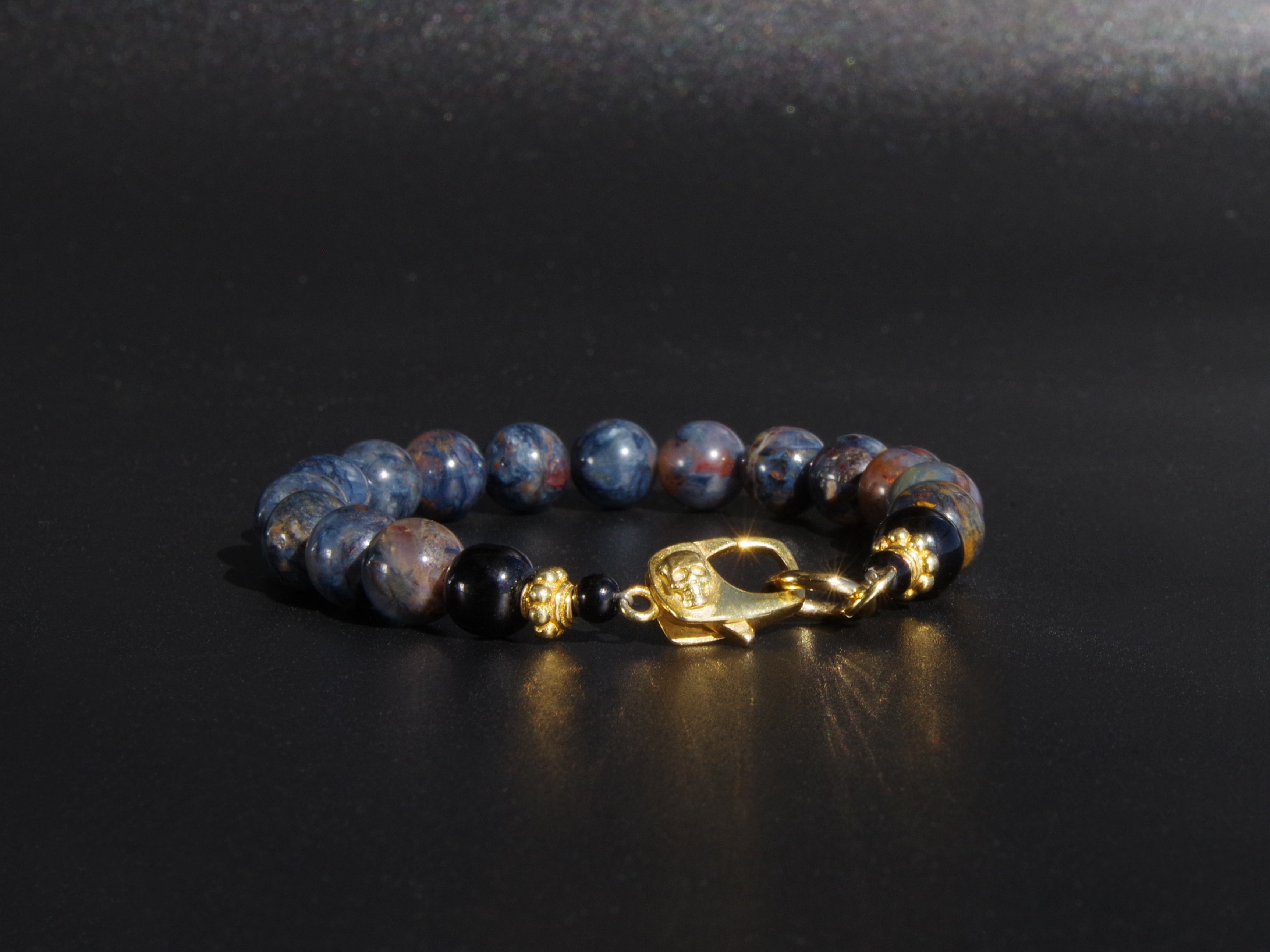 Pietersite WIth Silver Skull Clasp