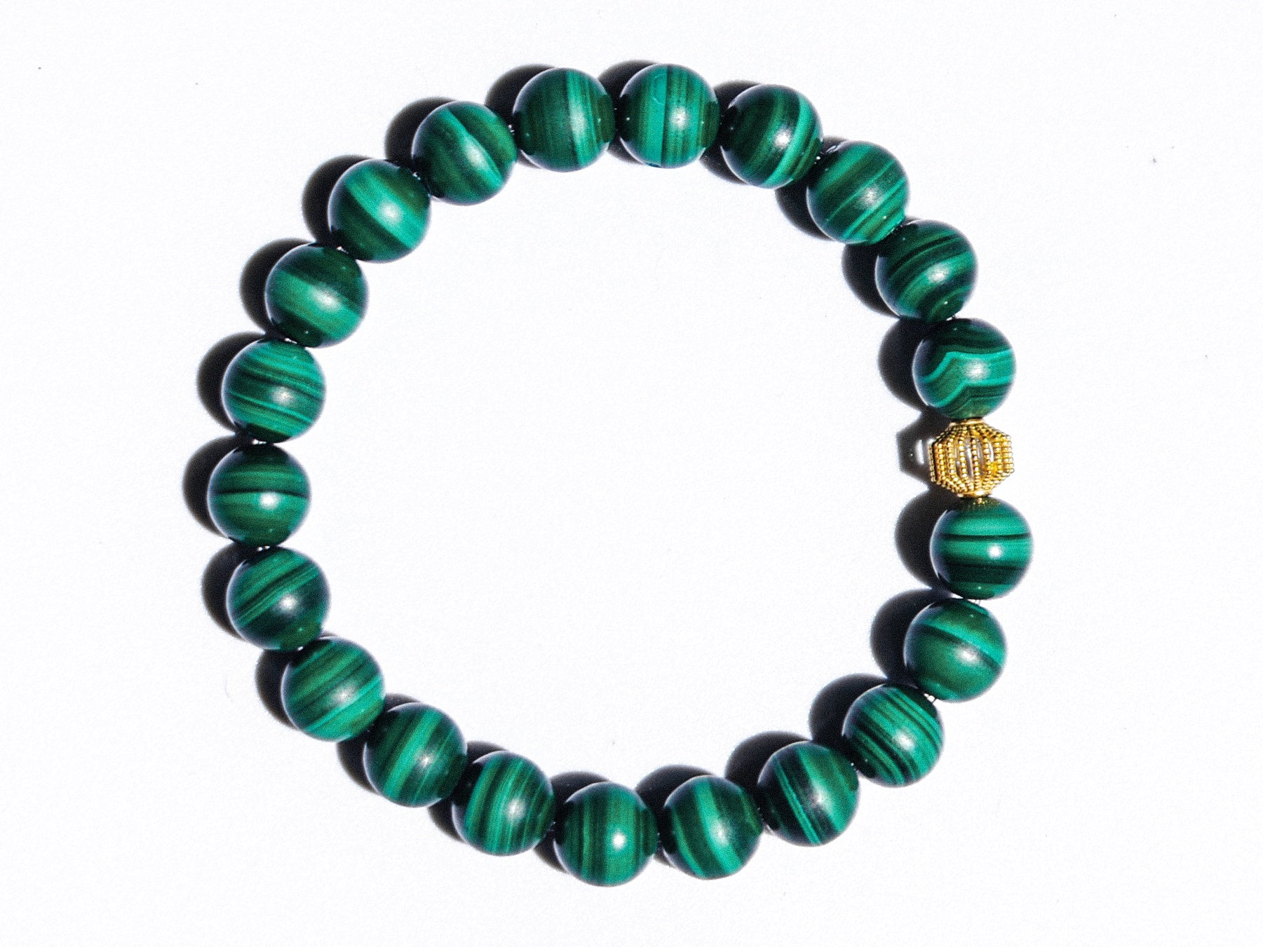 Malachite enclosed in 18k Gold